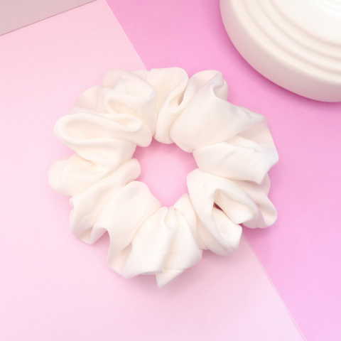 Gumka do włosów - scrunchie L biała Gumka do włosów - scrunchie L biała