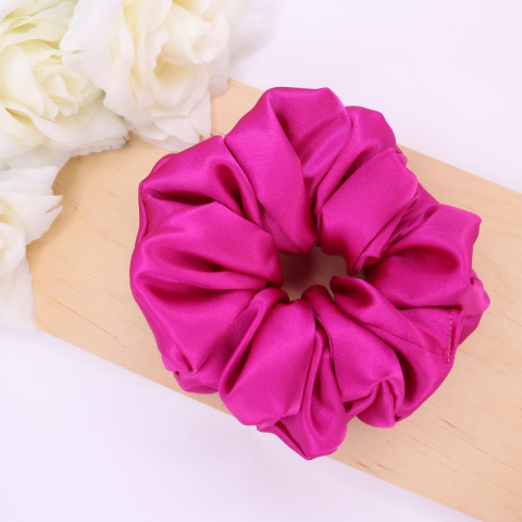 Gumka do włosów - scrunchie L amarantowa