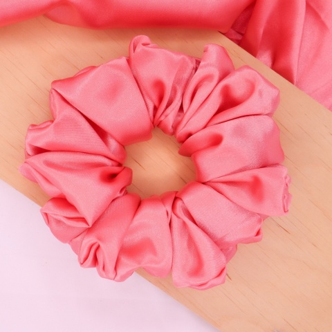 Gumka do włosów - scrunchie L koral